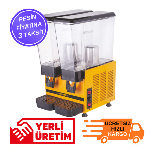 Şerbetmatik 2x20 Litre Fıskiyeli İkili Limonata Makinesi