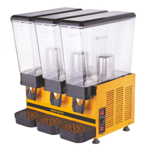 Şerbetmatik 3×20 Litre Fıskiyeli Üçlü Limonata Makinesi