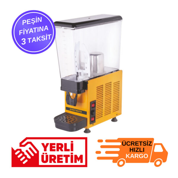 Şerbetmatik Tekli 20 Litre Hazneli Karıştırıcılı Ayran Makinesi