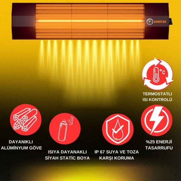Sunstar 1800W Kumandalı Halojen Isıtıcı